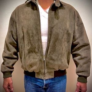 Vintage leather/suede med.jacket, tan color great condition, hardly warn, cozy.